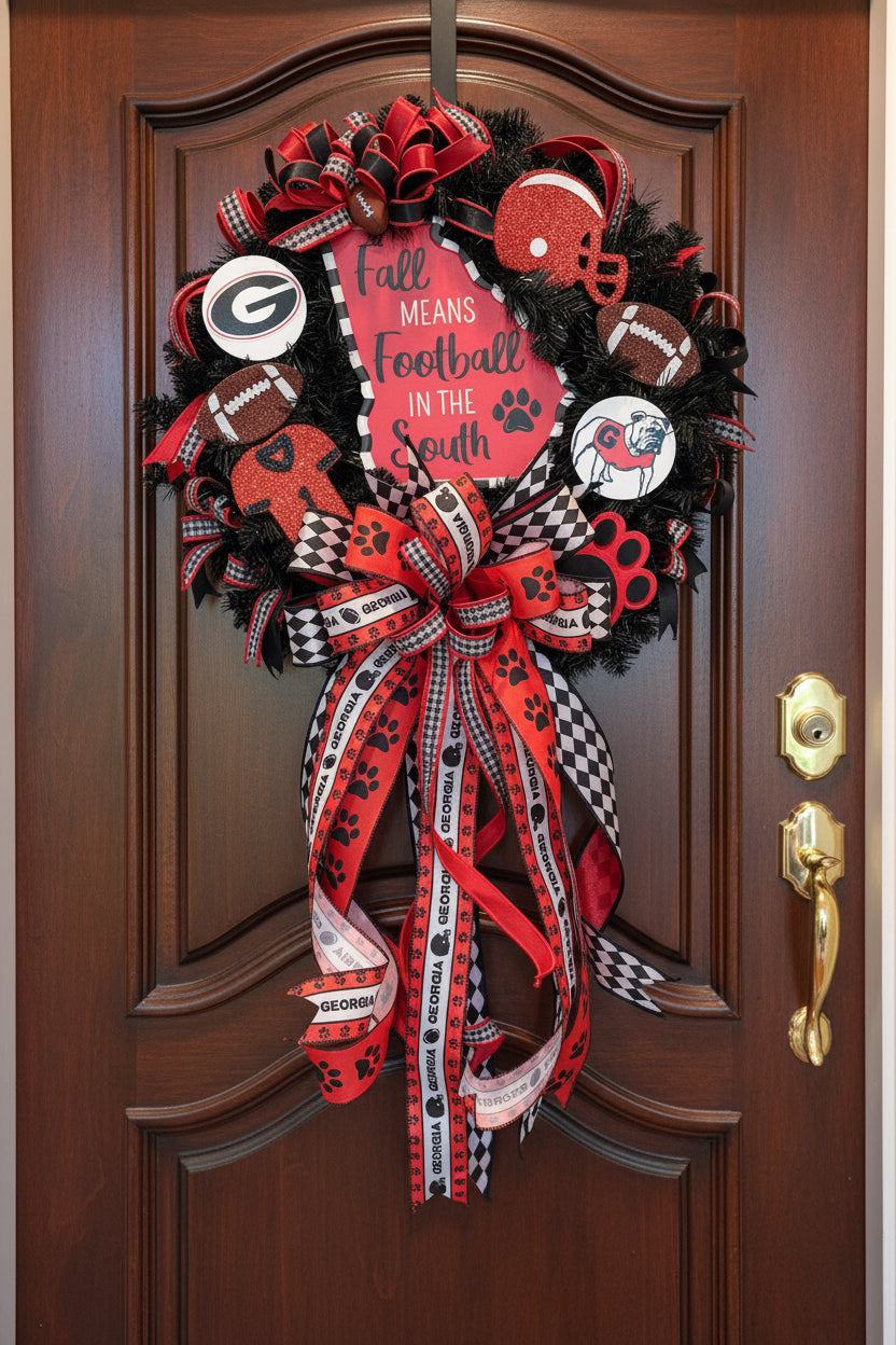 Georgia Bulldogs Fall Football Wreath